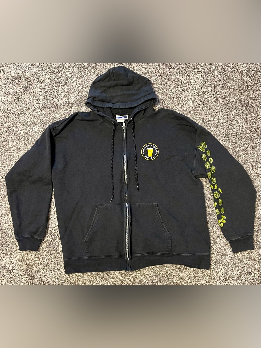 Bristol Brewing Company Hanes Black Zip Hoodie